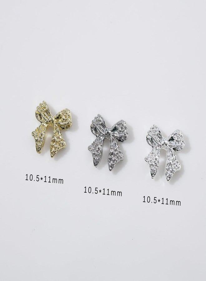 Sevgob 30pcs 3D Metal Bow Nail Charms for Acrylic Nails Alloy Nail Bows Gold Silver Gray Bow Knot Nail Art Charms Cute Bow Charms Kawaii Bow tie Nail Accessories Nail Jewels for Women Girls Manicure - Image 3